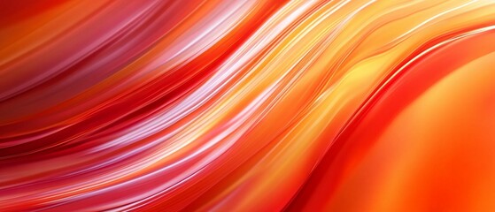 Sticker - Abstract Red Orange Swirling Lines Design