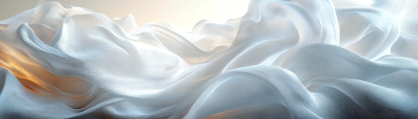 Poster - Flowing fabric motion abstract space digital art ethereal environment aerial view fluidity concept