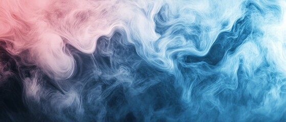 Poster - Abstract Swirling Smoke in Pink and Blue Hues