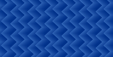 Leinwandbilder - Geometric pattern features interlocking chevron shapes in varying shades of blue. This design is perfect for backgrounds.