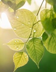 Leaves that shine through sunlight - natural and environmentally friendly ecology background material of plants and light