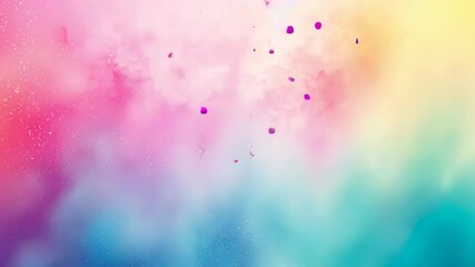 Poster - Vibrant color explosion: dynamic burst of pastel hues with floating particles