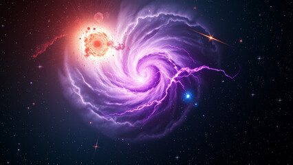 Wall Mural - cosmic whirlpool galaxy explosion background