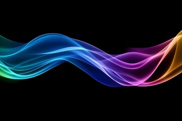 Wall Mural - Colorful wave on a black background