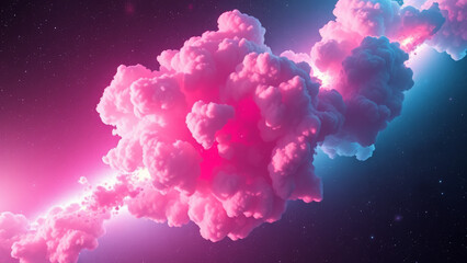 Wall Mural - Pink Cosmic Clouds in the Night Sky background