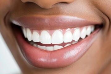 Wall Mural - Woman with a big smile showing her teeth