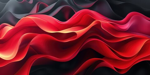 Poster - Abstract Red and Black Wave Texture