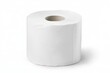 © Space Priest - White roll of toilet paper is sitting on a white background