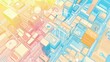 © Chantip - Economic system connections flat design top view futuristic city network cartoon drawing colored pastel.