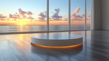 Wall Mural - Ocean-view sunrise podium, display, presentation