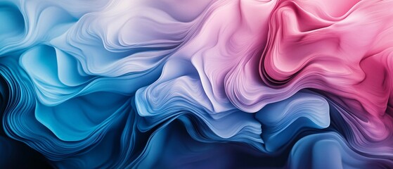 Sticker - Abstract Swirling Layers of Blue Pink and Purple Hues