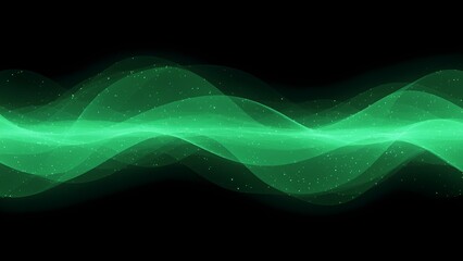 Poster - Dynamic green wave patterns digital art abstract background modern design close-up energy concept