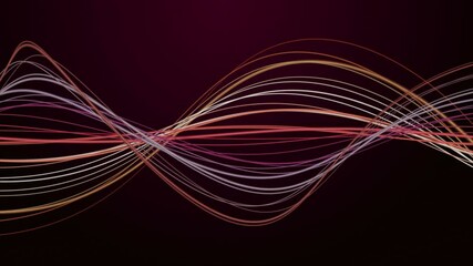 Poster - Fantastic video animation with stripe wave object in slow motion, 4096x2304 loop 4K