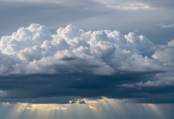 Canvas Print - Beautiful Blue Sky Emerging Between Dramatic Cumulus Clouds