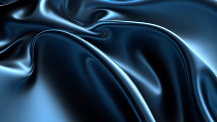 Poster - Luxurious flowing dark satin fabric with dynamic waves and light reflections
