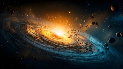 Poster - A captivating depiction of a hidden wormhole that serves as an intriguing cosmic gateway connecting Earth to the mysterious and unexplored regions of the wider galaxy