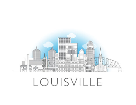 Louisville, Kentucky skyline cityscape vector illustration