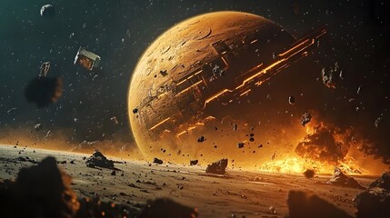 Poster - Cloaked Planet Suddenly Revealed in Dramatic Cosmic Explosion A hidden celestial body becomes visible as its cloaking field deactivates