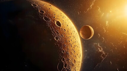 Poster - Colossal Alien City Emerging from Shifting Lunar Surface in Cosmic Spectacle   An awe inspiring