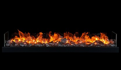 Wall Mural - a background adorned with perfect fire particles and embers, featuring a smoky, foggy, and misty tex