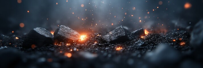 Wall Mural - Abstract background adorned with fiery coals, vibrant flames, and glowing embers