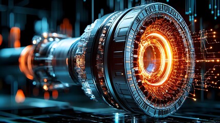 Poster - Unlocking the Secrets of Faster Than Light Travel in a Futuristic Science Laboratory A Scientist Explores the Boundaries of Physics and the Potential for Interstellar