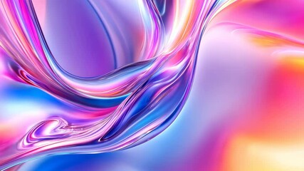 Poster - Vivid abstract liquid flow with mesmerizing rainbow swirls and gradient waves