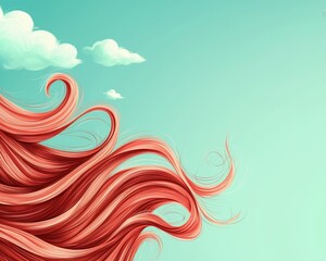 Poster - Flowing Red Hair Against a Clear Sky