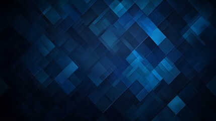 Leinwandbilder - An abstract blue background featuring overlapping squares and rectangles, creating a modern, geometric design.