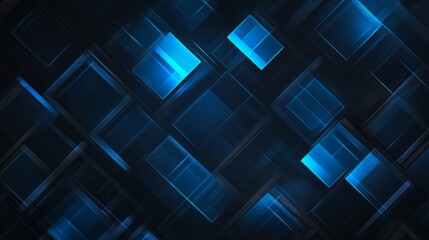 Poster - A vibrant blue abstract background with overlapping squares, creating a modern and dynamic visual effect.