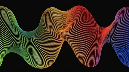 Poster - Abstract Wave Patterns Representing Genetic Engineering Concepts