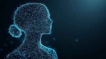 Fototapete - Abstract Digital Visualization of Human Evolution in a Geometric Style