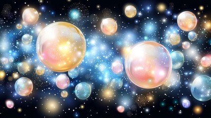 Poster - Abstract Representations of Amino Acids in Cosmic Background with Bubble Effects
