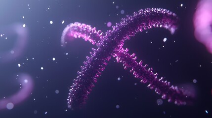 Poster - Abstract Representation of CRISPR Technology with Beautiful Purple Strands