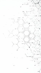 Poster - Abstract Hexagonal Network Design Forms an Intricate Pattern on White Background with Subtle Data Points