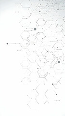 Poster - Abstract Background with Interconnected Hexagons and Dots Creates a Futuristic Technological Design