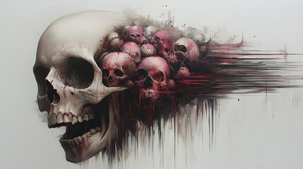 Poster - Colorful Splashes Representing Human Anatomy and Skull Illustrations
