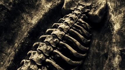 Poster - Digital Art Portraying Vertebral Structures and Marine Themes in Detail