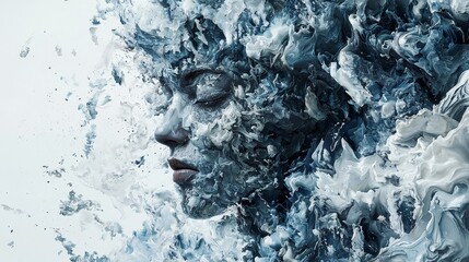 Poster - Digital Illustration of Human Anatomy in Fluid Abstract Design