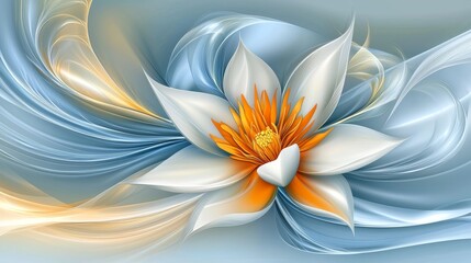 Poster - Dynamic Botanical Background Featuring Abstract Flower and Flowing Elements