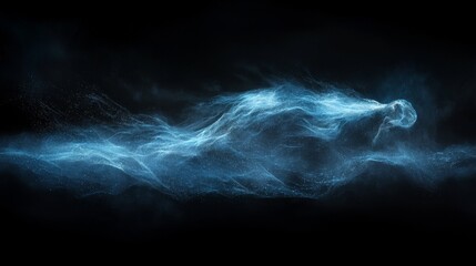 Poster - Dynamic Patterns of Phytoplankton Rendered in Ethereal Blue Swirls