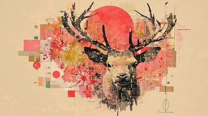 Poster - Ethereal Artwork Depicting Wildlife with Intertwined Elements and Colors