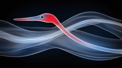 Poster - Futuristic Abstract Artwork of Animal Anatomy with Fluid Motion Waves
