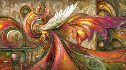 Poster - Intricate Visuals of Genetic Coding in Vibrant Abstract Art Form
