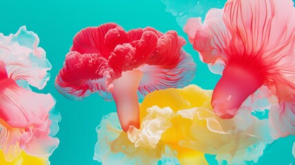 Poster - Stylized Representation of Evolutionary Processes in Vibrant Marine Life