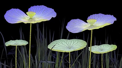 Poster - Stylized Representation of Photosynthetic Flowers with Vibrant Colors