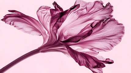 Poster - Stylized Visual Representation of a Botanical Flower in Soft Pink Hues
