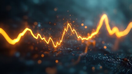 Poster - An artistic rendering of heart wave patterns emerging from a heartbeat monitor, incorporating elements of light and shadow for a dramatic effect