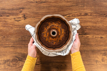 Wall Mural - Baking Gingerbread Bundt Cake with Caramel Frosting Ingredients