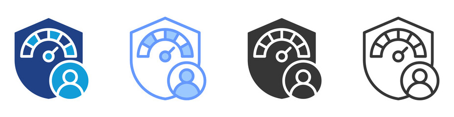 Poster - Enhanced security icon set multiple style collection